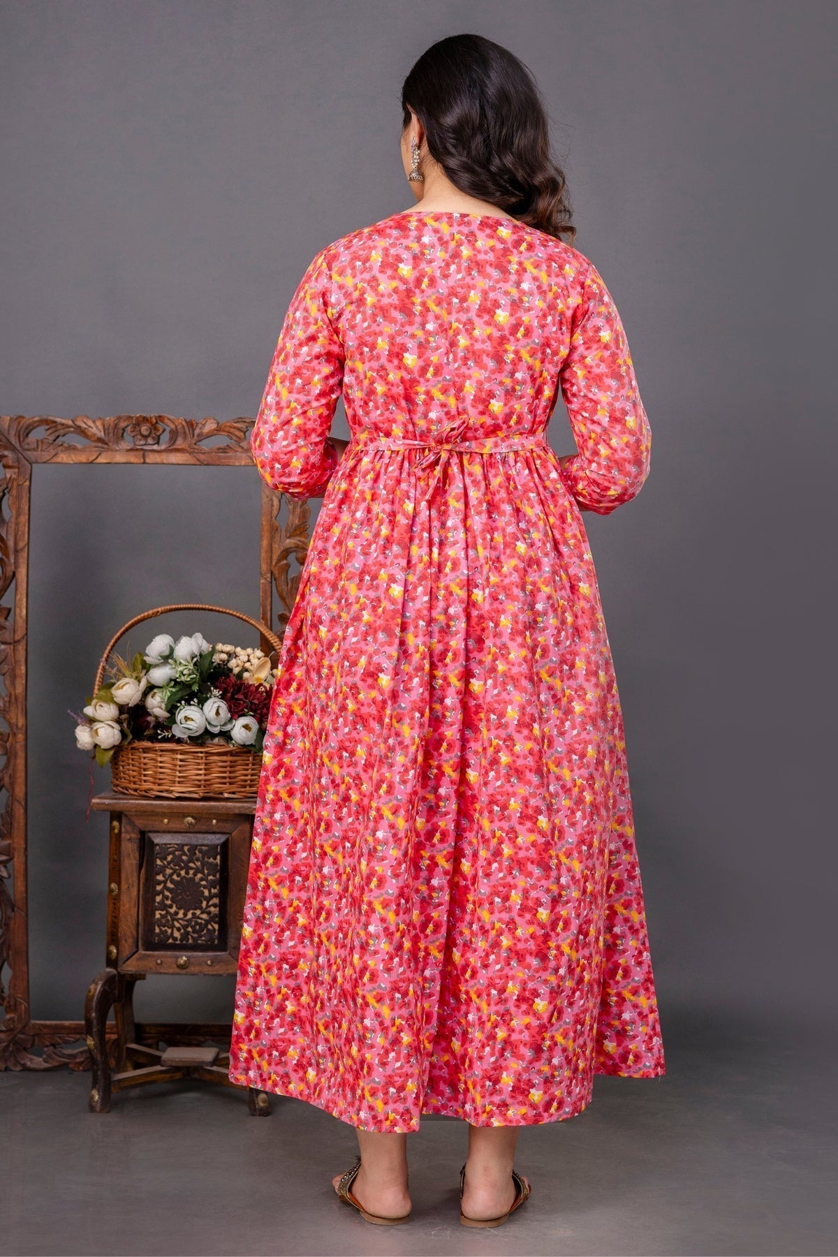 Pure Cotton Maternity Dress With Both-Side Hidden Zip  - Combo